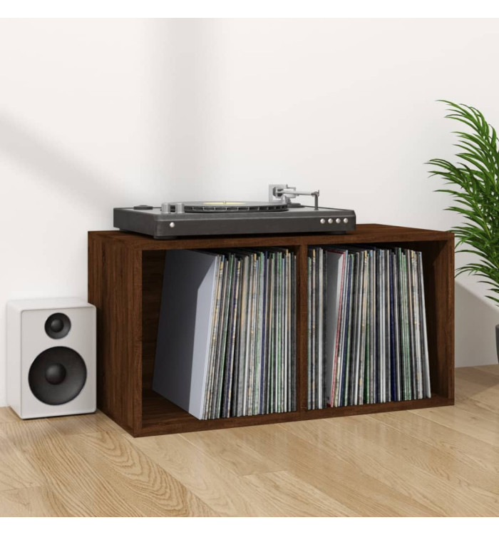 Boîte de rangement de vinyles Chêne marron 71x34x36 cm | Mobilier & Déco