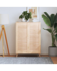 Portes d'armoire à persiennes 2 pcs 99,3x39,4 cm pin massif | Mobilier & Déco