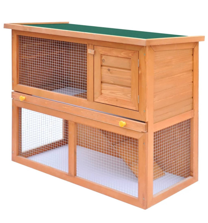 Clapier d'extérieur Enclos pour petits animaux 1 porte Bois | Mobilier & Déco