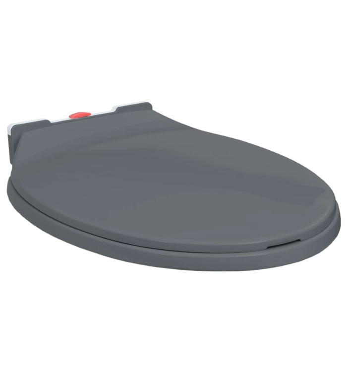 Siège de toilette à fermeture en douceur Gris Ovale | Mobilier & Déco