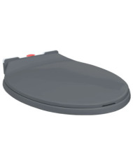 Siège de toilette à fermeture en douceur Gris Ovale | Mobilier & Déco