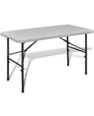 Table de jardin pliable 122 cm blanche en HDPE | Mobilier & Déco