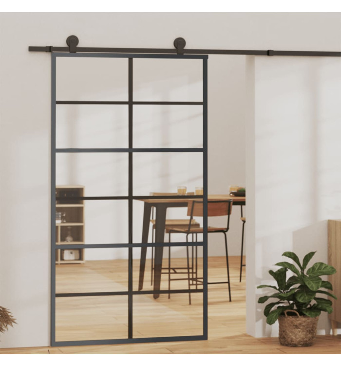 Porte coulissante et quincaillerie Verre et Aluminium 102x205cm | Mobilier & Déco