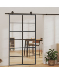 Porte coulissante et quincaillerie Verre et Aluminium 102x205cm | Mobilier & Déco