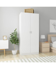 Garde-robe Blanc brillant 90x52x200 cm Bois d’ingénierie | Mobilier & Déco