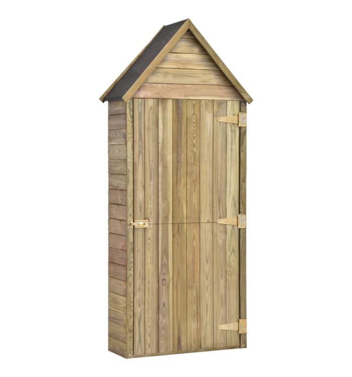 Abri à outils de jardin et porte 69,5x32x178cm Pinède imprégnée | Mobilier & Déco