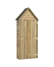 Abri à outils de jardin et porte 69,5x32x178cm Pinède imprégnée | Mobilier & Déco