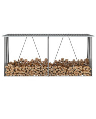 Abri de stockage de bois Acier galvanisé 330x84x152 cm Gris | Mobilier & Déco