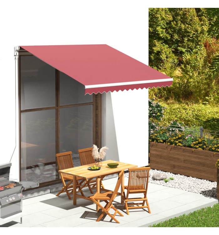 Tissu de remplacement pour auvent Bordeaux rouge 3x2,5 m | Mobilier & Déco