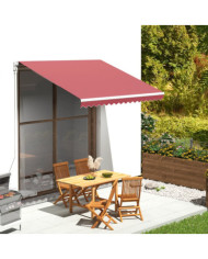 Tissu de remplacement pour auvent Bordeaux rouge 3x2,5 m | Mobilier & Déco