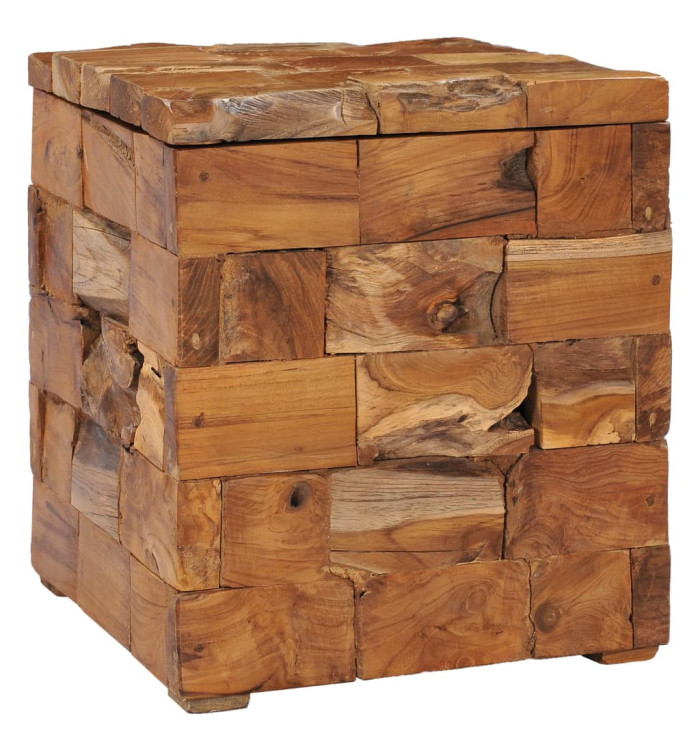 Tabouret de rangement Bois de teck massif | Mobilier & Déco