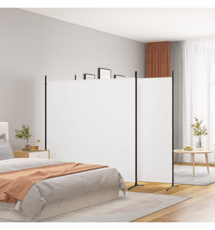 Cloison de séparation 3 panneaux Blanc 525x180 cm Tissu | Mobilier & Déco
