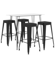 Ensemble de bar 5 pcs Blanc et noir | Mobilier & Déco