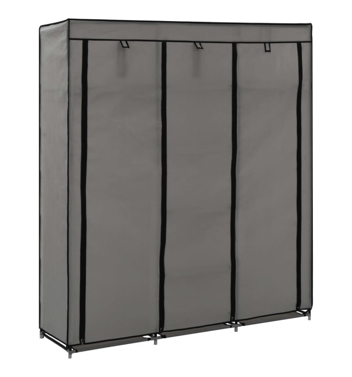 Armoire avec compartiments et barres Gris 150x45x175 cm Tissu | Mobilier & Déco