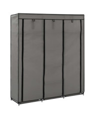 Armoire avec compartiments et barres Gris 150x45x175 cm Tissu | Mobilier & Déco