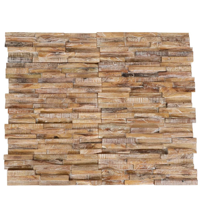 Panneaux de revêtement mural 3D 10 pcs 1,01 m² Bois de teck | Mobilier & Déco