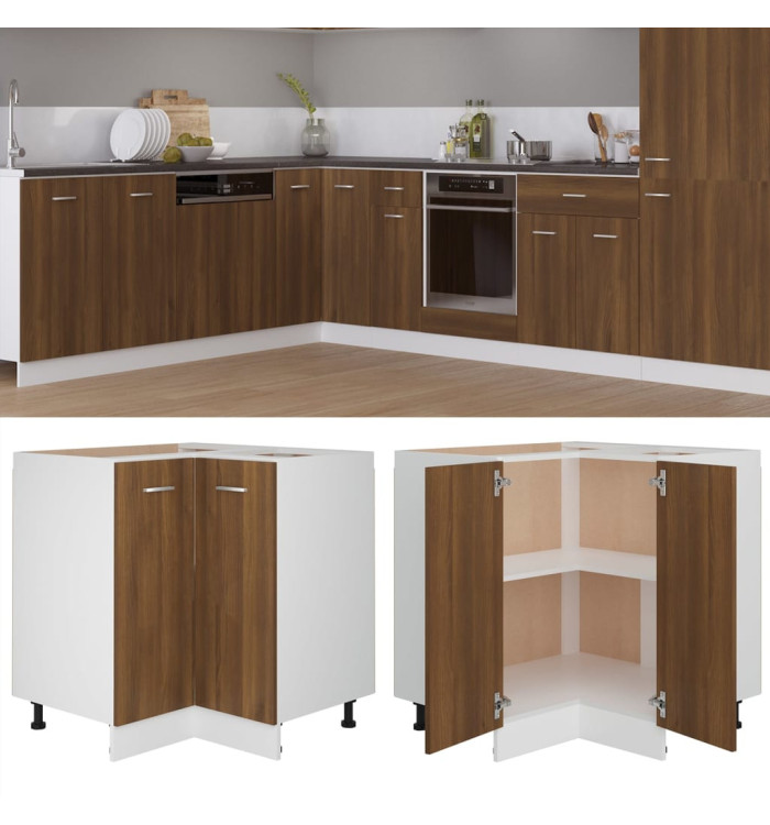 Armoire de cuisine "Lyon" chêne marron bois d'ingénierie | Mobilier & Déco