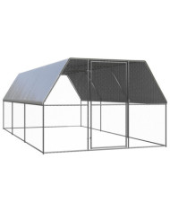 Poulailler d'extérieur 3x6x2 m Acier galvanisé | Mobilier & Déco