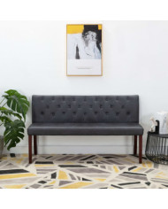 Banc 148,5 cm Gris Similicuir daim | Mobilier & Déco
