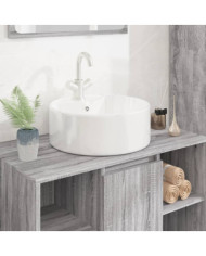 Lavabo blanc 40x14,5 cm céramique rond | Mobilier & Déco