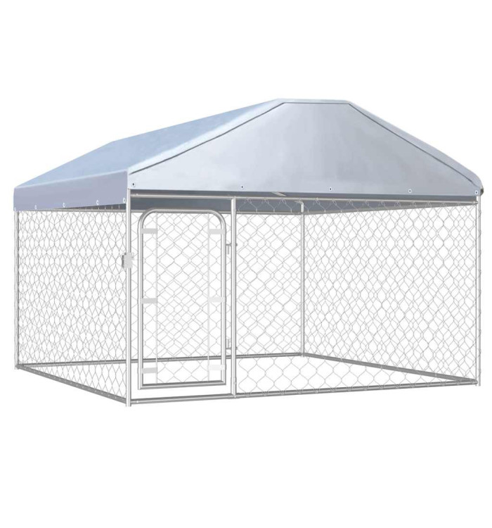 Chenil extérieur avec toit pour chiens 200 x 200 x 135 cm | Mobilier & Déco