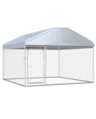 Chenil extérieur avec toit pour chiens 200 x 200 x 135 cm | Mobilier & Déco