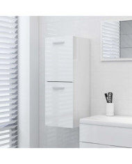 Armoire de salle de bain Blanc brillant Bois d’ingénierie | Mobilier & Déco