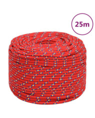 Corde de bateau Rouge 8 mm 25 m Polypropylène | Mobilier & Déco