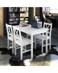Ensemble de salle à manger 5 pcs Blanc | Mobilier & Déco