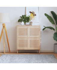 Portes d'armoire à persiennes 4 pcs 39,5x39,4 cm pin massif | Mobilier & Déco