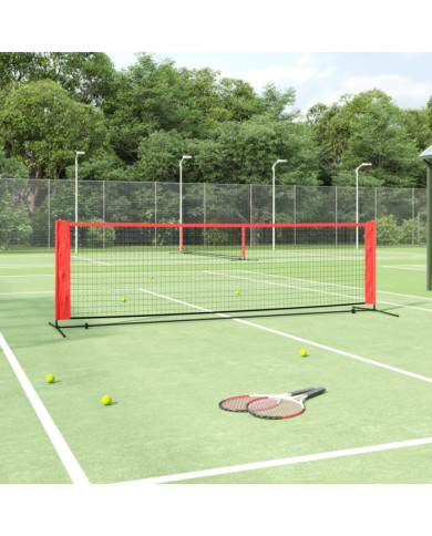 Filet de tennis Noir et rouge 300x100x87 cm Polyester | Mobilier & Déco