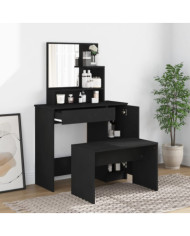 Ensemble de coiffeuse noir 86,5x35x136 cm | Mobilier & Déco