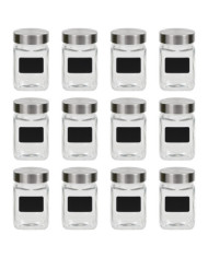 Pots de conservation avec autocollant 12 pcs 300 ml | Mobilier & Déco