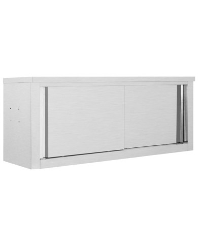 Armoire de cuisine avec portes coulissantes 120x40x50 cm Inox | Mobilier & Déco