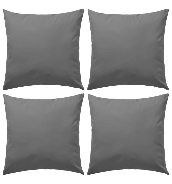 Oreiller d'extérieur lot de 4 45 x 45 cm Gris | Mobilier & Déco