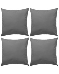 Oreiller d'extérieur lot de 4 45 x 45 cm Gris | Mobilier & Déco
