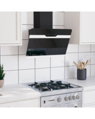 Hotte murale 60 cm Acier et verre trempé Noir | Mobilier & Déco