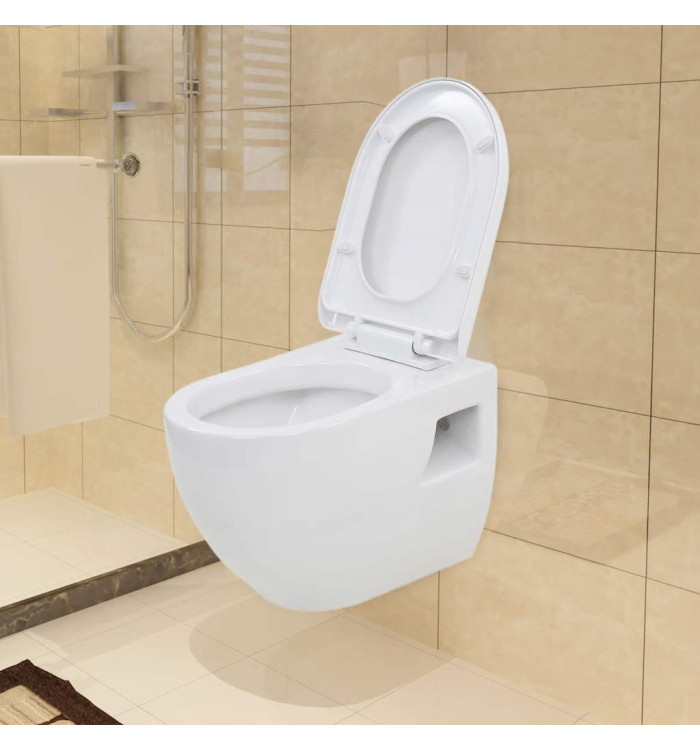 WC suspendu en céramique Blanc | Mobilier & Déco