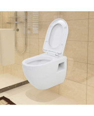 WC suspendu en céramique Blanc | Mobilier & Déco