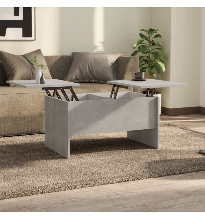 Table basse gris béton 80x50x42,5 cm bois d'ingénierie | Mobilier & Déco