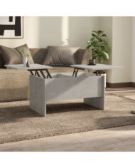 Table basse gris béton 80x50x42,5 cm bois d'ingénierie | Mobilier & Déco