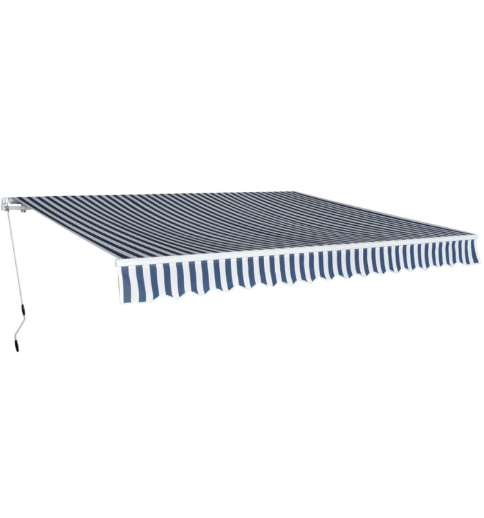 Auvent pliable manuel 400 cm Bleu/blanc | Mobilier & Déco