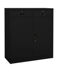Armoire de bureau Noir 90x40x102 cm Acier | Mobilier & Déco
