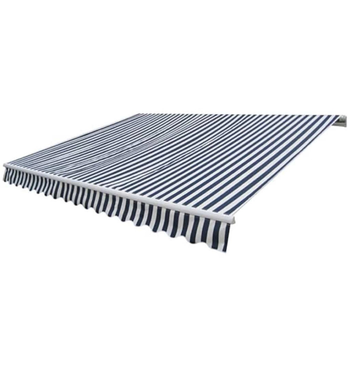 Auvent pliable motorisé 400 cm Bleu/blanc | Mobilier & Déco