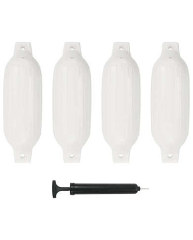 Pare-choc de bateau 4 pcs blanc 41x11,5 cm PVC | Mobilier & Déco