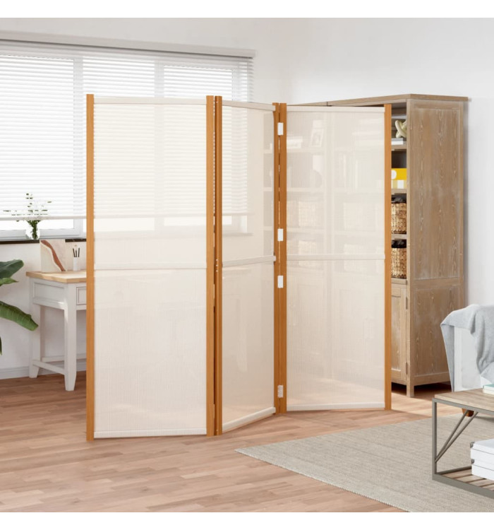 Cloison de séparation 3 panneaux Blanc crème 210x180 cm | Mobilier & Déco