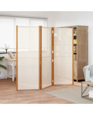 Cloison de séparation 3 panneaux Blanc crème 210x180 cm | Mobilier & Déco