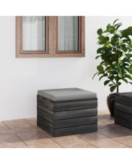 Repose-pied palette de jardin avec coussin Bois de pin | Mobilier & Déco