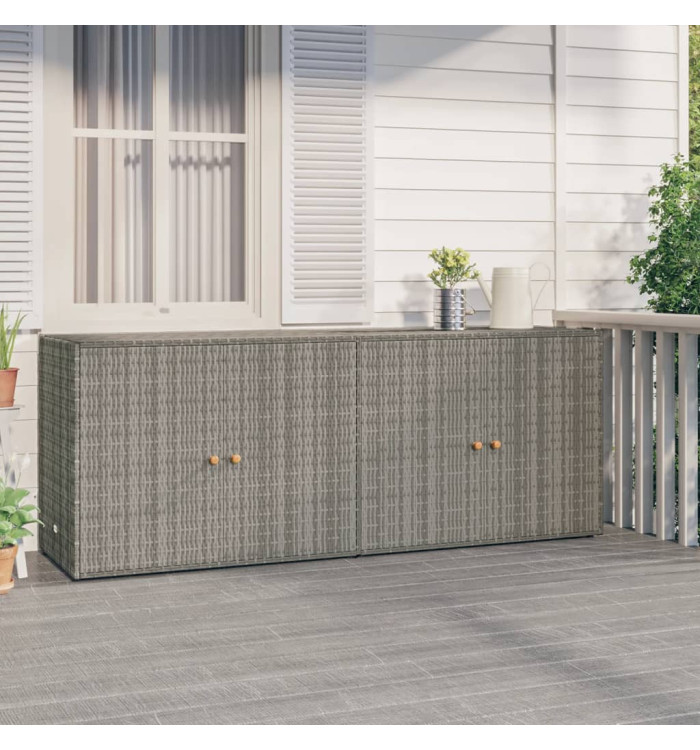 Armoire de rangement jardin Gris 198x55,5x80 cm Résine tressée | Mobilier & Déco