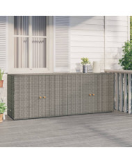 Armoire de rangement jardin Gris 198x55,5x80 cm Résine tressée | Mobilier & Déco